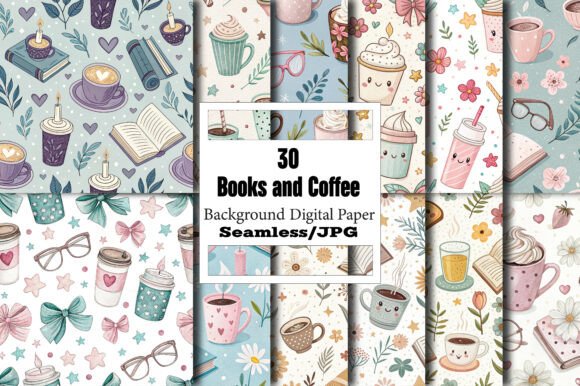 Books and Coffee Seamless Pattern Girly: A Designer's Asset