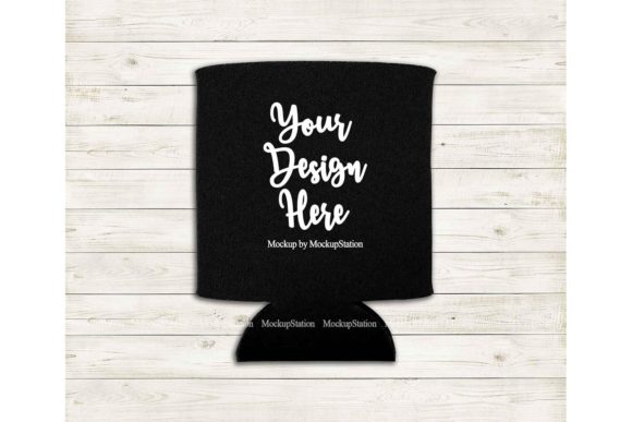 Can Cooler Mockup: Visualize Your Black Can Holder Mock