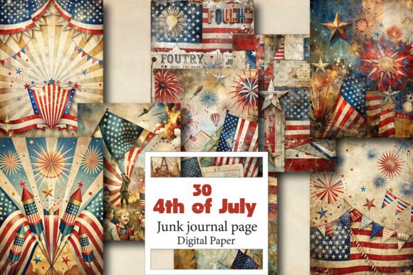 Celebrate with Creative Design: The 4th of July Junk Journal Page