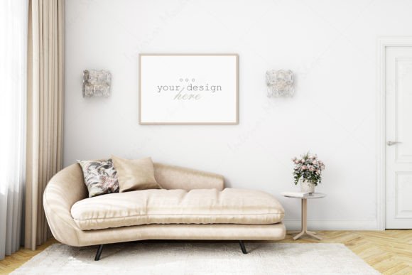 Elevate Your Portfolio with the Artwork Mockup, Living Room - 1728