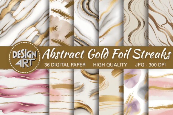 Elevate Your Work with Abstract Gold Foil Streaks