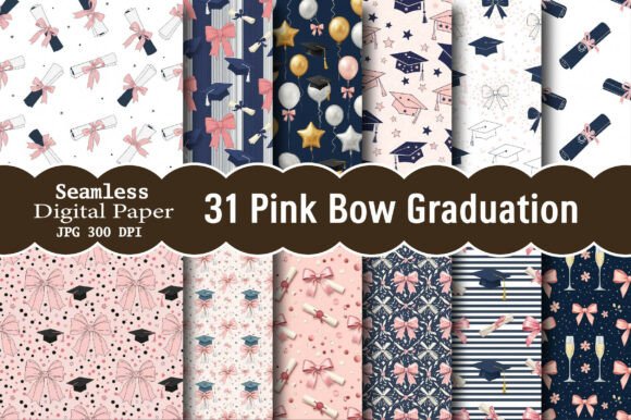 Pink Bow Graduation Digital Paper: A Designer's Guide to This Festive Pattern