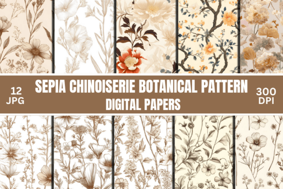 Sepia Chinoiserie Botanical Pattern: A Designer's Guide to Timeless Elegance